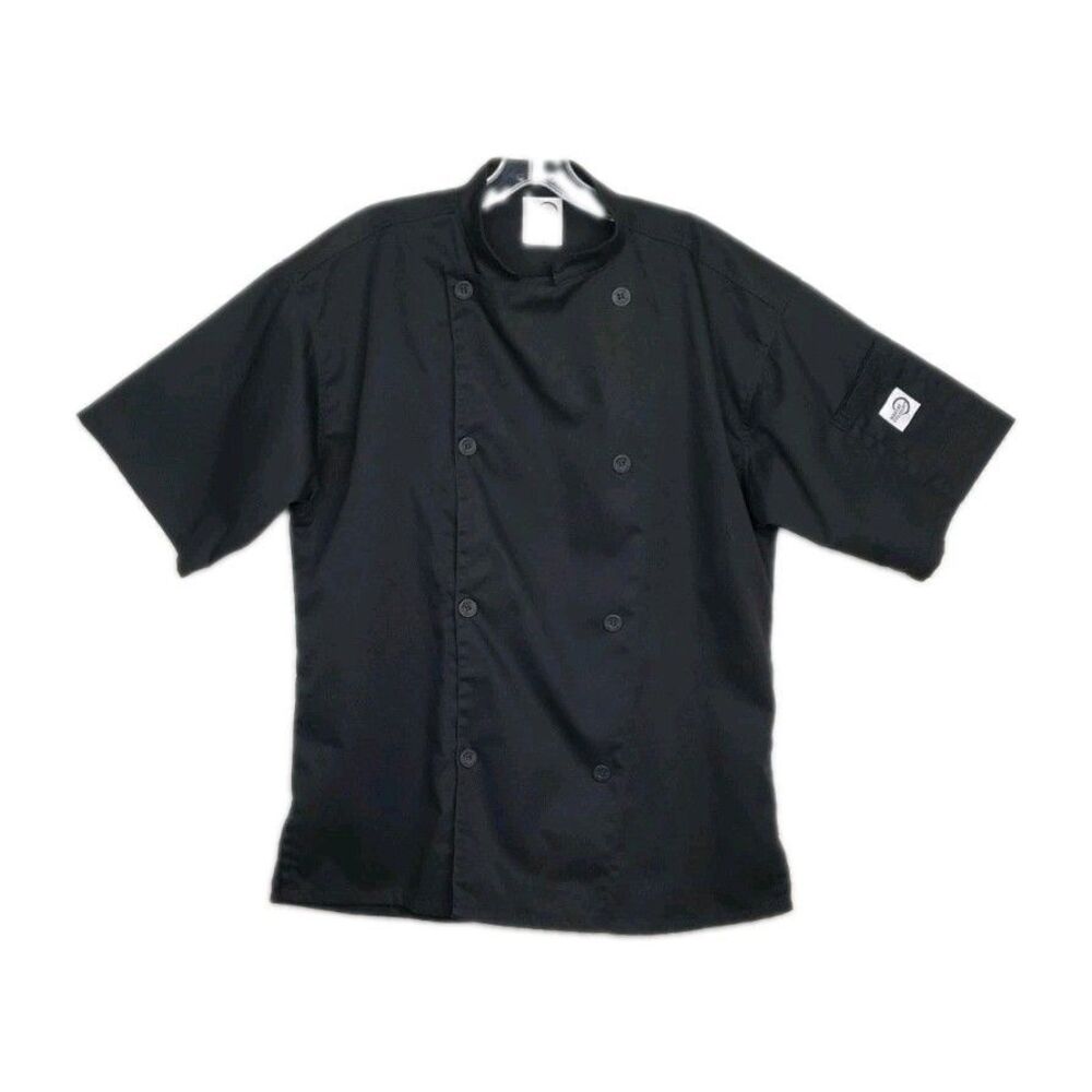 Mercer Culinary Chef Jacket Medium Black Short Sleeve Double Breasted unisex